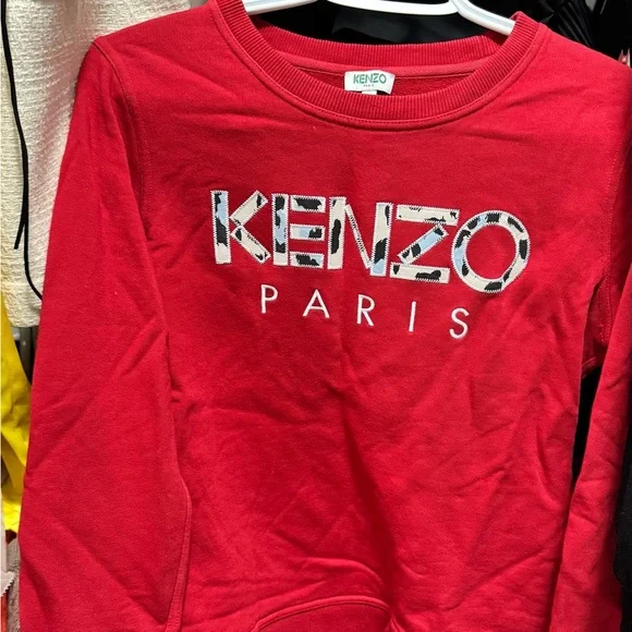 Kenzo Kids Red Sweatshirt with Logo - Picture 1 of 4